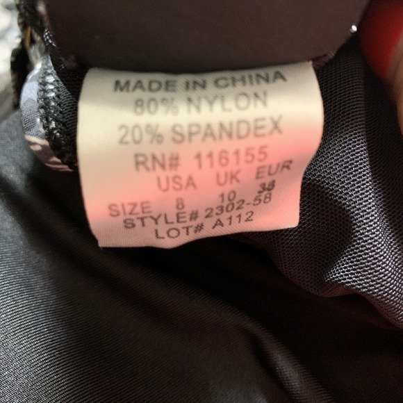 Black and White Speckled One-Piece Swimsuit with Skirted Bottom - Picture 2 of 12